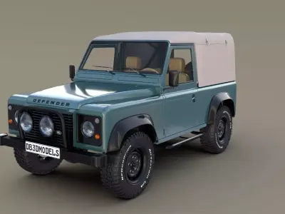 1985 Land Rover Defender 90 with interior ver 2 3D model