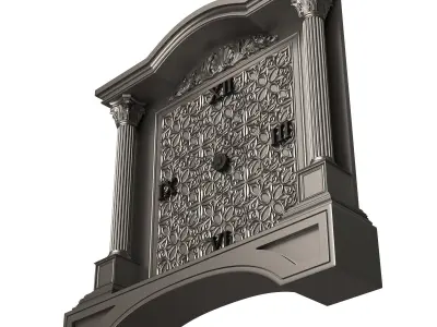 Classic Clock 016 Chrome Low-poly 3D model