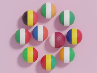 Flag Soccer Ball Collection 4 3D model