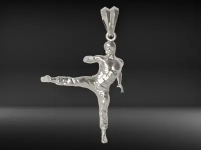 Karate Fighter Pendant  3D print model