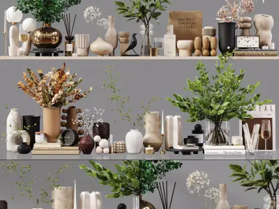 Decorative Set 224 Low-poly 3D model