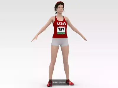 2 Female Track Athletes Collection 3D Model Pack