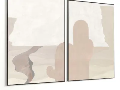 Plaster Two Photo Frame 462 Low-poly 3D model