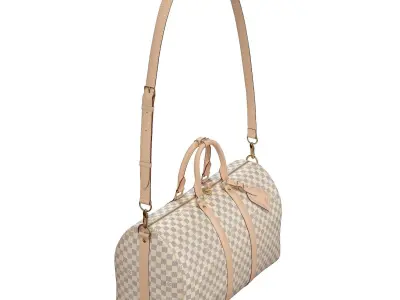 Louis Vuitton Bag Keepall Bandouliere 45 Damier Azur Canvas Low-poly 3D model