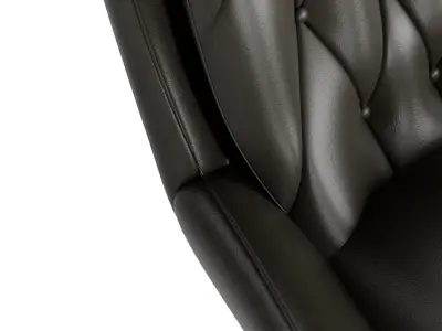 Welsh Tufted Leather Swivel Arm Chair 3D model