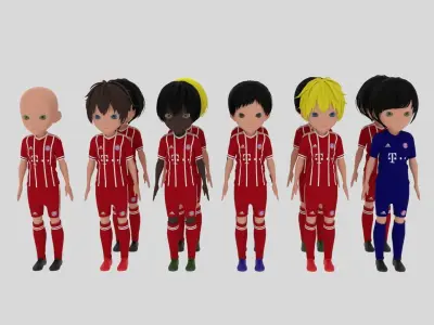 Bayern Munchen Football Team Low-poly 3D model