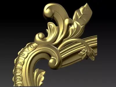  Classic gold plated wooden mirror frame CNC  machine 3D model