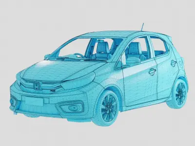 Honda Brio RS 2020 With Interior HQ Low Poly Low-poly 3D model