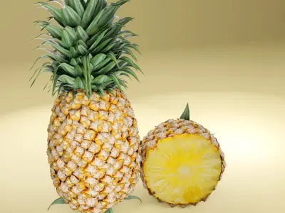  Fresh pineapple Fruit 3D model