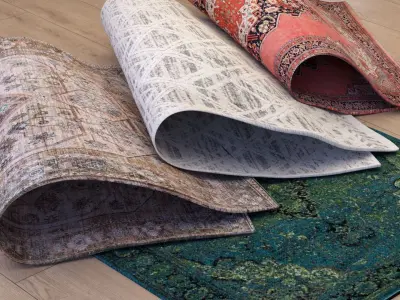 Antique Rug Collection Low-poly 3D model