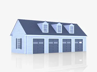American Four Car Garage 3D model