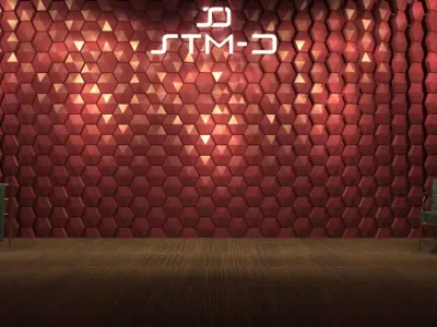 STM-D hexagon wall parametric model 270 Low-poly 3D model