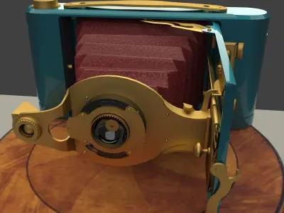 Chines display stand with old camera 3D model