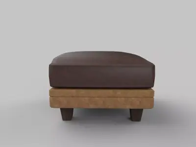 chair leather ottoman Low-poly 3D model
