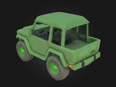 Green Adventure Jeep  Ready for Any Terrain 3D model