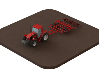WG 0038 - Field cultivator 4m 3D model
