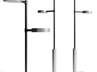 Two Cylinders Floor Light Low-poly 3D model