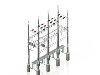 Subestacion Low-poly 3D model