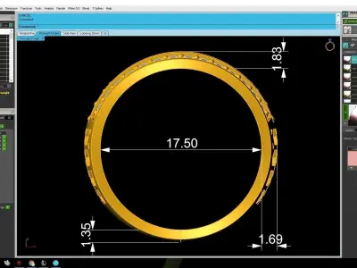 Luxury Full Pave Diamond Band Ring for Men and Women 2890 3D print model