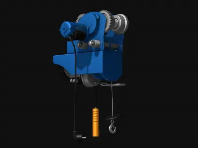 Electric Hoist Winch Cable Industrial garage tool 3D model