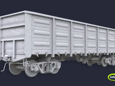 Railway carriage Low-poly 3D model