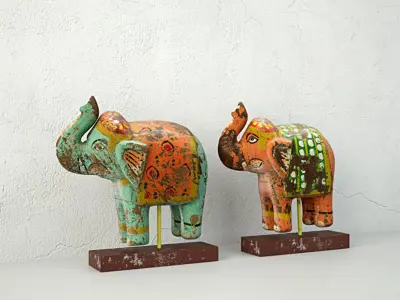 Elephants on Stand 3D model