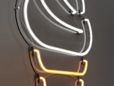 Ice Cream - Neon Sign 3D model