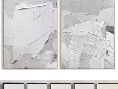 Plaster Two Photo Frame 222 Low-poly 3D model