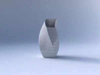Vase twisted bent quadratic with grid plates 3D print model