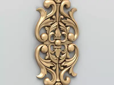 Carved decor central 014 3D model