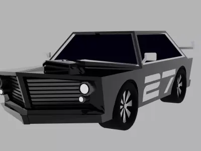 Low Poly Car Rigged Low-poly 3D model