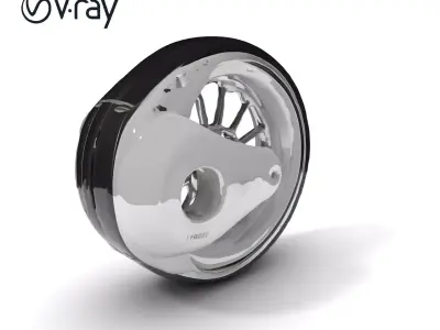 Futuristic Wheel Model Pack with Three Detail Levels Low-poly 3D model