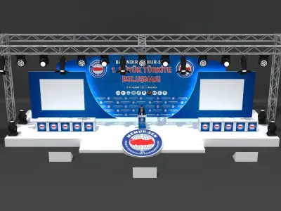 Modern Meeting Stage Truss Systems 088 3D model