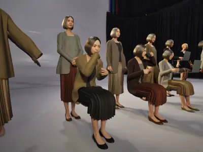 Modular Character - Asian Business Woman - FM2 Low-poly 3D model