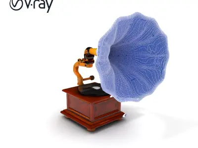 Antique Gramophone Model Pack with Detailed Textures Low-poly 3D model