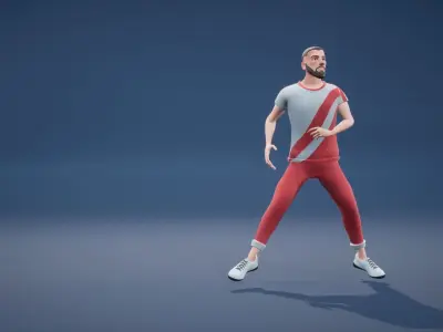 Jack and parket soccer - football animations Low-poly 3D model