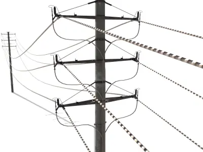 Electricity Pole 18 Low-poly 3D model