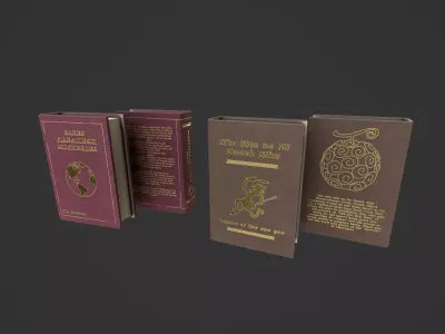 3D hard cover books Low-poly 3D model