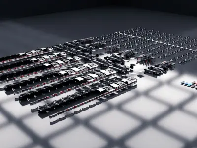 Modular Car Creation Tool Low-poly 3D model