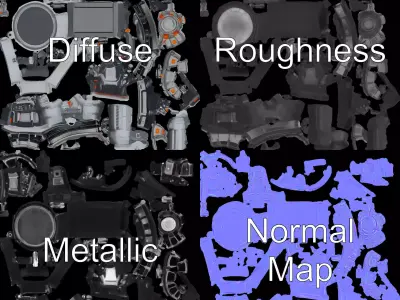 Futuristic Engine Core Model Pack Low-poly 3D model