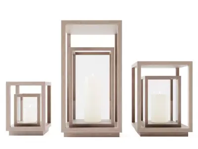 Rh Ventana Teak Lantern 3D model