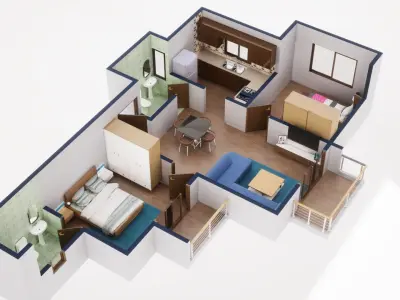 3D Floor Plan Model 27 3D model