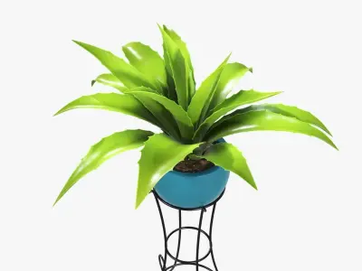 Plant potted 04 on console 3D model