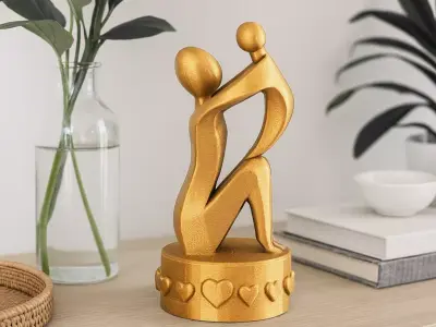 Mothers Day Sculpture - 3D Mother and Child Decor 3D print model