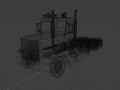 American transportation truck Low-poly 3D model