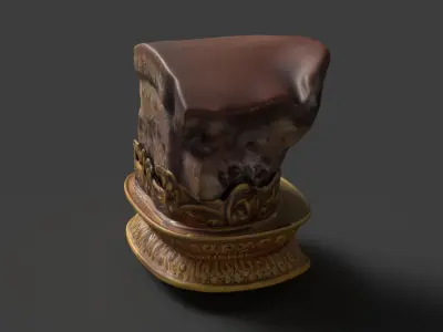 Chinese meat shape stone figure  Low-poly 3D model