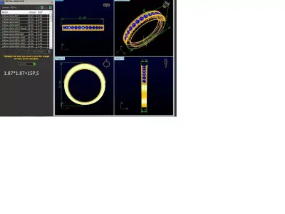 Band 3dm Render Details gold diamond eternity ring 3D print model