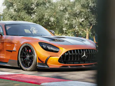 Realistic Race Track Low-poly 3D model