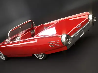 Thunderbird 1961 Convertible Low-poly 3D model