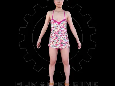 Female Scan - Izumi Flower Dress with Heels A pose 3D model